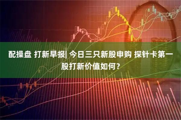 配操盘 打新早报| 今日三只新股申购 探针卡第一股打新价值如何？