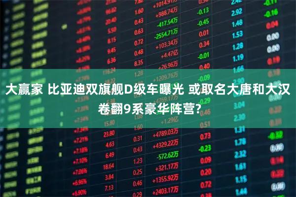 大赢家 比亚迪双旗舰D级车曝光 或取名大唐和大汉 卷翻9系豪华阵营?